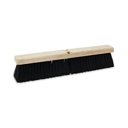 Floor Brush Head, 3" Black Medium Weight Polypropylene Bristles, 18" Brush - Image 1