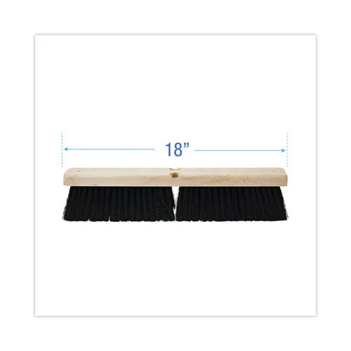 Floor Brush Head, 3" Black Medium Weight Polypropylene Bristles, 18" Brush - Image 2