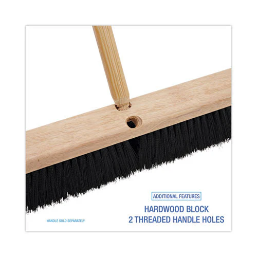 Floor Brush Head, 3" Black Polypropylene Bristles, 24" Brush - Image 3