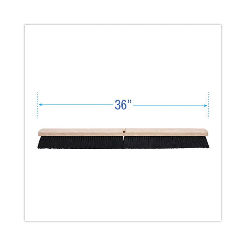 Floor Brush Head, 3" Black Polypropylene Bristles, 36" Brush - Image 2
