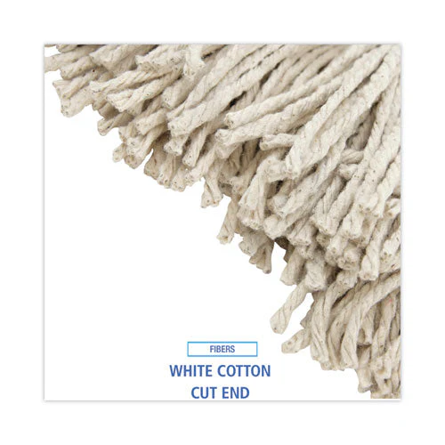 Premium Cut-end Wet Mop Heads, Cotton, 16oz, White, 12/carton - Image 2