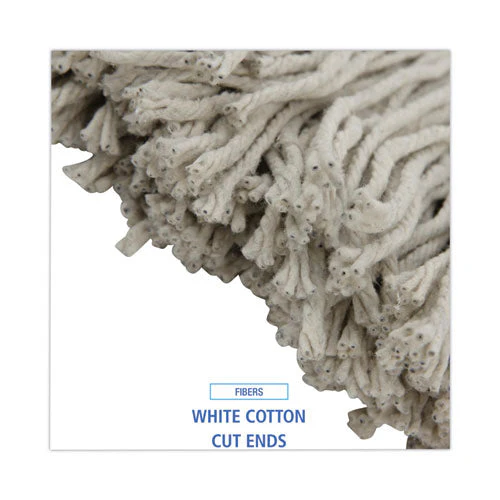 Premium Cut-end Wet Mop Heads, Cotton, 20oz, White, 12/carton - Image 2