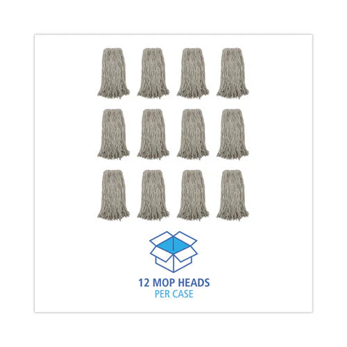 Premium Cut-end Wet Mop Heads, Cotton, 20oz, White, 12/carton - Image 3