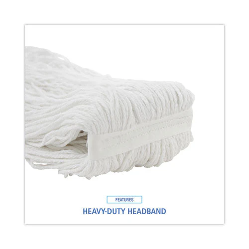 Premium Cut-end Wet Mop Heads, Rayon, 20oz, White, 12/carton - Image 2