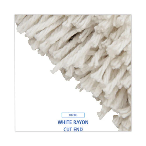 Premium Cut-end Wet Mop Heads, Rayon, 24oz, White, 12/carton - Image 3
