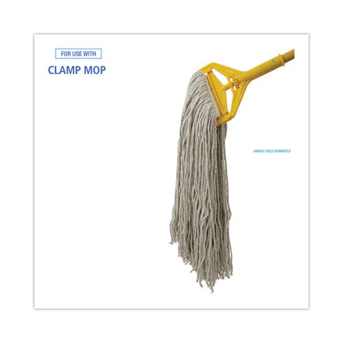 Mop Head, Premium Standard Head, Cotton Fiber, 32oz, White, 12/carton - Image 2
