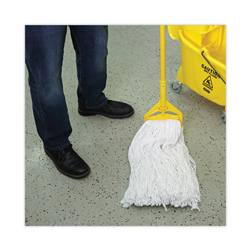 Mop Head, Premium Standard Head, Rayon Fiber, 32oz, White, 12/carton - Image 3