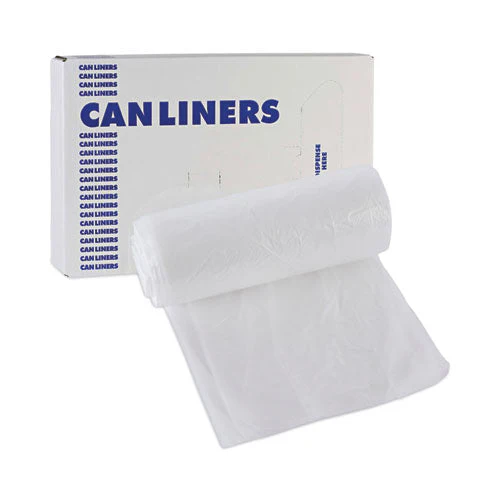 High-density Can Liners, 10 Gal, 6 Mic, 24" X 23", Natural, 50 Bags/roll, 20 Rolls/carton - Image 2