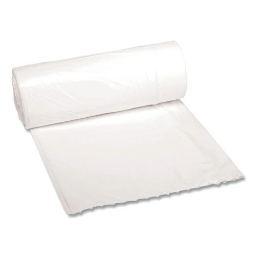 Low-density Waste Can Liners, 10 Gal, 0.4 Mil, 24" X 23", White, 25 Bags/roll, 20 Rolls/carton - Image 1