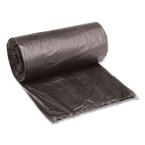 Low-density Waste Can Liners, 10 Gal, 0.35 Mil, 24" X 23", Black, 50 Bags/roll, 10 Rolls/carton - Image 1