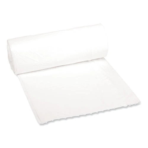 Low-density Waste Can Liners, 16 Gal, 0.4 Mil, 24" X 32", White, 25 Bags/roll, 20 Rolls/carton - Image 1