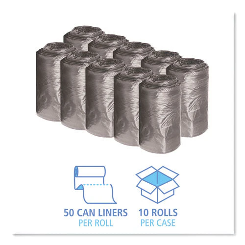 Low-density Waste Can Liners, 16 Gal, 0.35 Mil, 24" X 32", Black, 50 Bags/roll, 10 Rolls/carton - Image 2