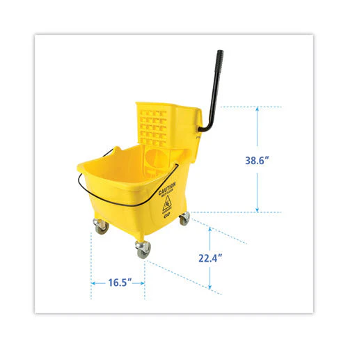 Pro-pac Side-squeeze Wringer/bucket Combo, 8.75 Gal, Yellow/silver - Image 2
