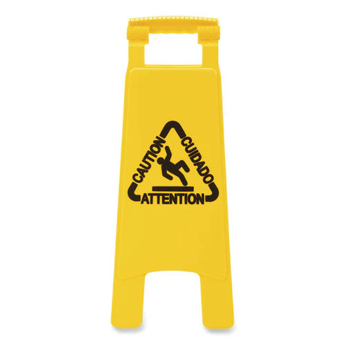 Site Safety Wet Floor Sign, 2-sided, 10 X 2 X 26, Yellow - Image 1