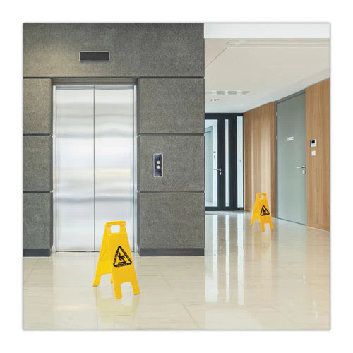 Site Safety Wet Floor Sign, 2-sided, 10 X 2 X 26, Yellow - Image 2