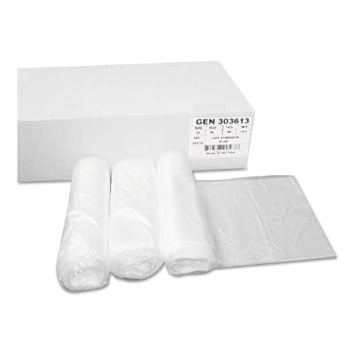 High Density Can Liners, 30 Gal, 10 Mic, 30" X 36", Natural, 25 Bags/roll, 20 Rolls/carton - Image 1