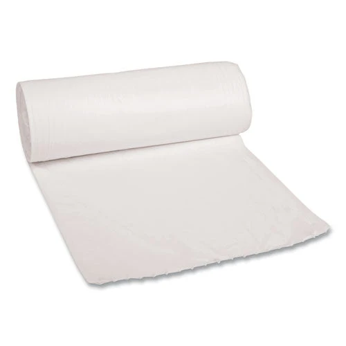 Low-density Waste Can Liners, 30 Gal, 0.6 Mil, 30" X 36", White, 25 Bags/roll, 8 Rolls/carton - Image 1