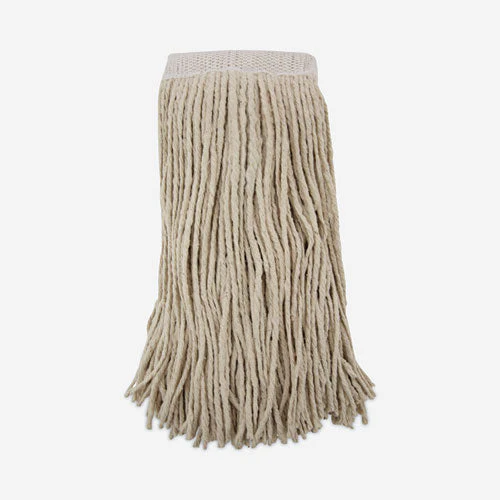 Mop Head, Premium Saddleback Head, Cotton Fiber, 24 Oz, White, 12/carton - Image 1