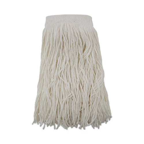 Mop Head, Premium Saddleback Head, Rayon Fiber, 24-oz., White, 12/carton - Image 1