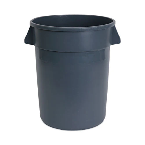 Round Waste Receptacle, 32 Gal, Linear-low-density Polyethylene, Gray - Image 1