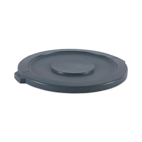 Lids For 32 Gal Waste Receptacle, Flat-top, Round, Plastic, Gray - Image 1