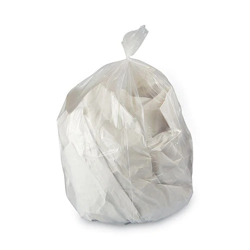 High Density Can Liners, 33 Gal, 13 Mic, 33" X 39", Natural, 25 Bags/roll, 10 Rolls/carton - Image 2
