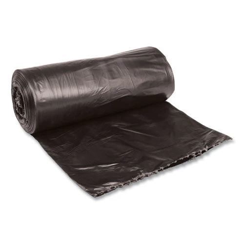 Low-density Waste Can Liners, 33 Gal, 0.5 Mil, 33" X 39", Black, 25 Bags/roll, 8 Rolls/carton - Image 1