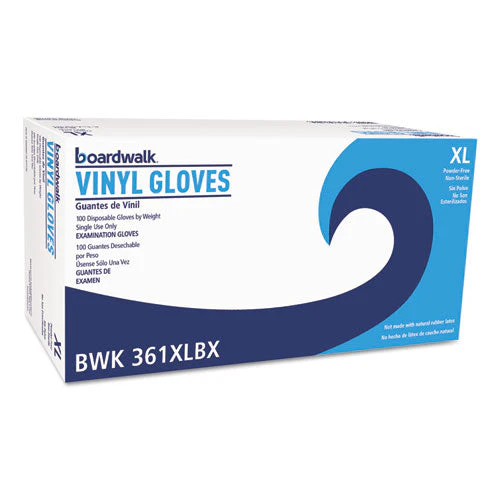 Exam Vinyl Gloves, Clear, X-large, 3 3/5 Mil, 100/box, 10 Boxes/carton - Image 1