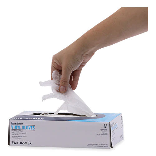 General Purpose Vinyl Gloves, Powder/latex-free, 2.6 Mil, Medium, Clear, 100/box - Image 1
