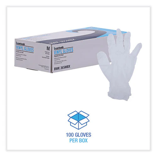 General Purpose Vinyl Gloves, Powder/latex-free, 2.6 Mil, Medium, Clear, 100/box - Image 2