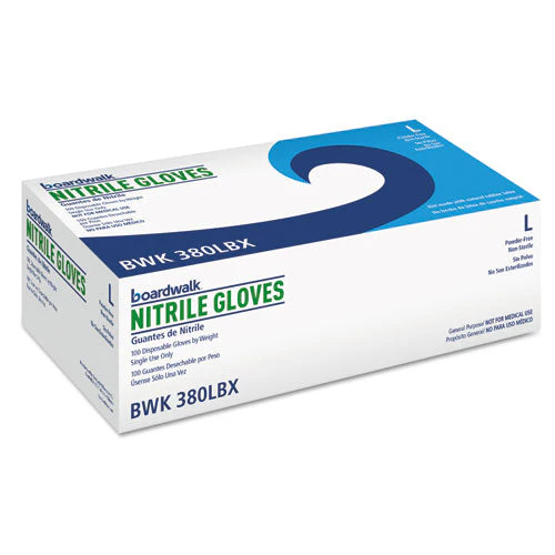 Disposable General-purpose Nitrile Gloves, Large, Blue, 4 Mil, 100/box - Image 1