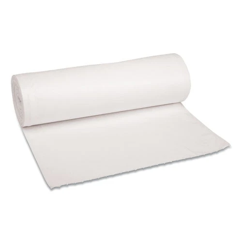 Low-density Waste Can Liners, 60 Gal, 0.6 Mil, 38" X 58", White, 25 Bags/roll, 4 Rolls/carton - Image 1