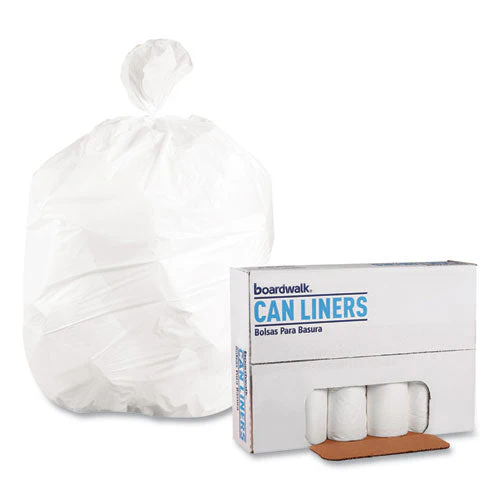Low-density Waste Can Liners, 60 Gal, 0.6 Mil, 38" X 58", White, 25 Bags/roll, 4 Rolls/carton - Image 2