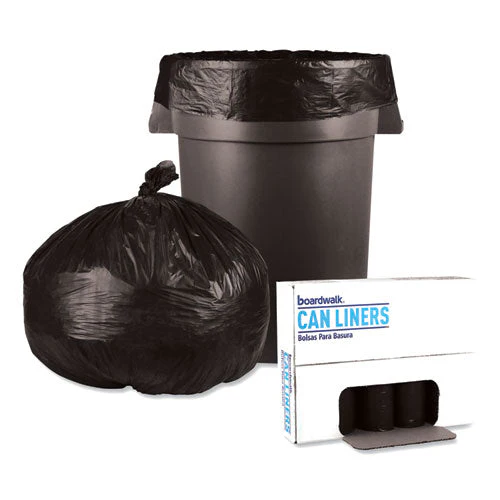Low-density Waste Can Liners, 60 Gal, 0.65 Mil, 38" X 58", Black, 25 Bags/roll, 4 Rolls/carton - Image 2
