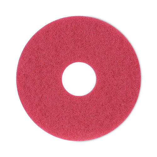 Buffing Floor Pads, 12" Diameter, Red, 5/carton - Image 1