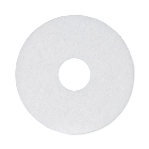 Polishing Floor Pads, 12" Diameter, White, 5/carton - Image 1
