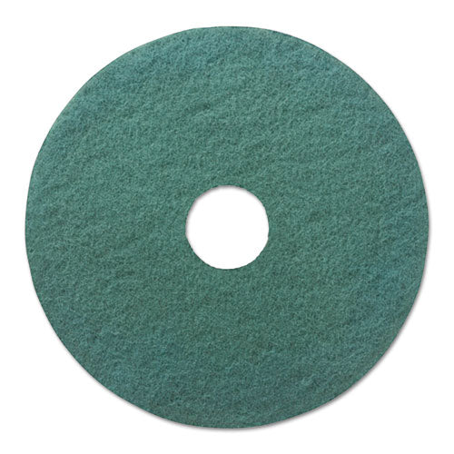 Heavy-duty Scrubbing Floor Pads, 13" Diameter, Green, 5/carton - Image 1