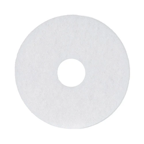 Polishing Floor Pads, 13" Diameter, White, 5/carton - Image 1