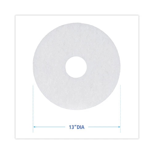 Polishing Floor Pads, 13" Diameter, White, 5/carton - Image 2