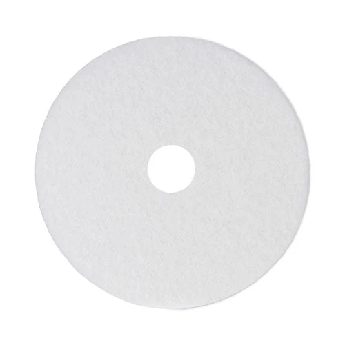 Polishing Floor Pads, 14" Diameter, White, 5/carton - Image 1