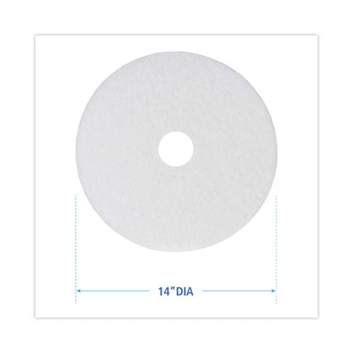 Polishing Floor Pads, 14" Diameter, White, 5/carton - Image 3