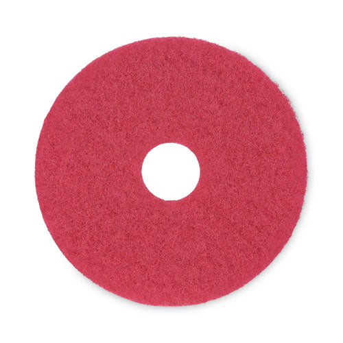 Buffing Floor Pads, 15" Diameter, Red, 5/carton - Image 1