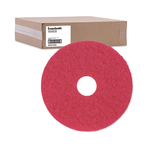 Buffing Floor Pads, 15" Diameter, Red, 5/carton - Image 3