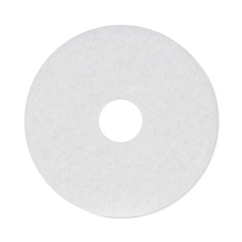 Polishing Floor Pads, 15" Diameter, White, 5/carton - Image 1