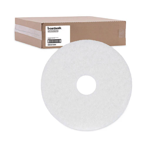Polishing Floor Pads, 15" Diameter, White, 5/carton - Image 3