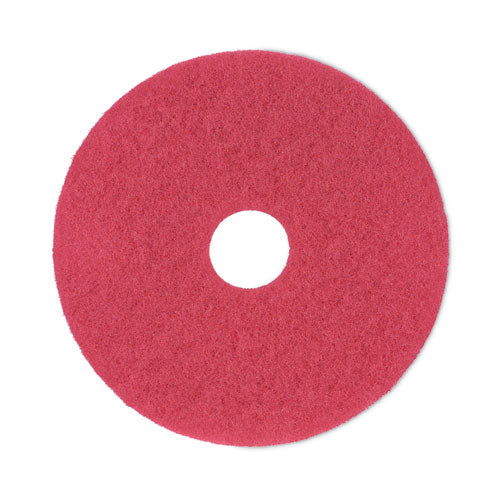 Buffing Floor Pads, 16" Diameter, Red, 5/carton - Image 1