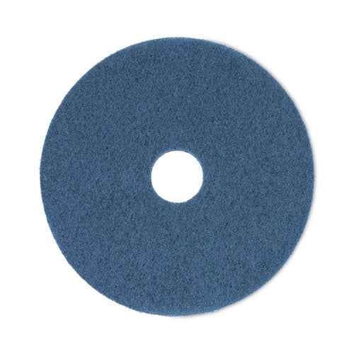 Scrubbing Floor Pads, 17" Diameter, Blue, 5/carton - Image 1