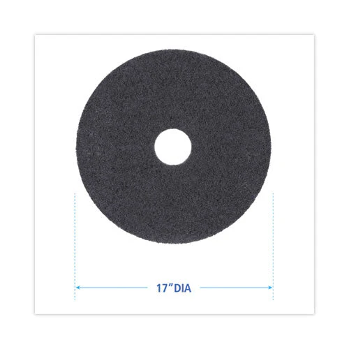 High Performance Stripping Floor Pads, 17" Diameter, Black, 5/carton - Image 2