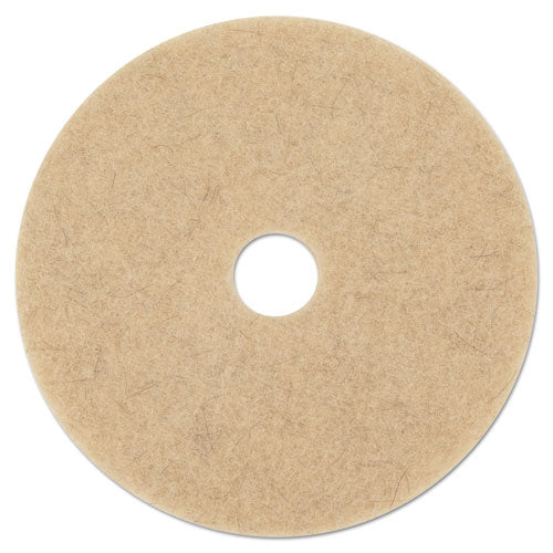 Natural Hog Hair Burnishing Floor Pads, 17" Diameter, Tan, 5/carton - Image 2