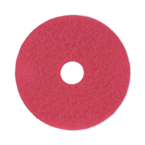 Buffing Floor Pads, 17" Diameter, Red, 5/carton - Image 1